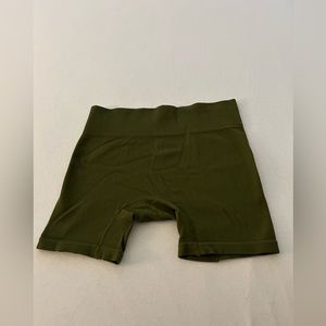 Green workout shorts